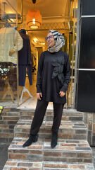 24330 Gül Tunik - Siyah