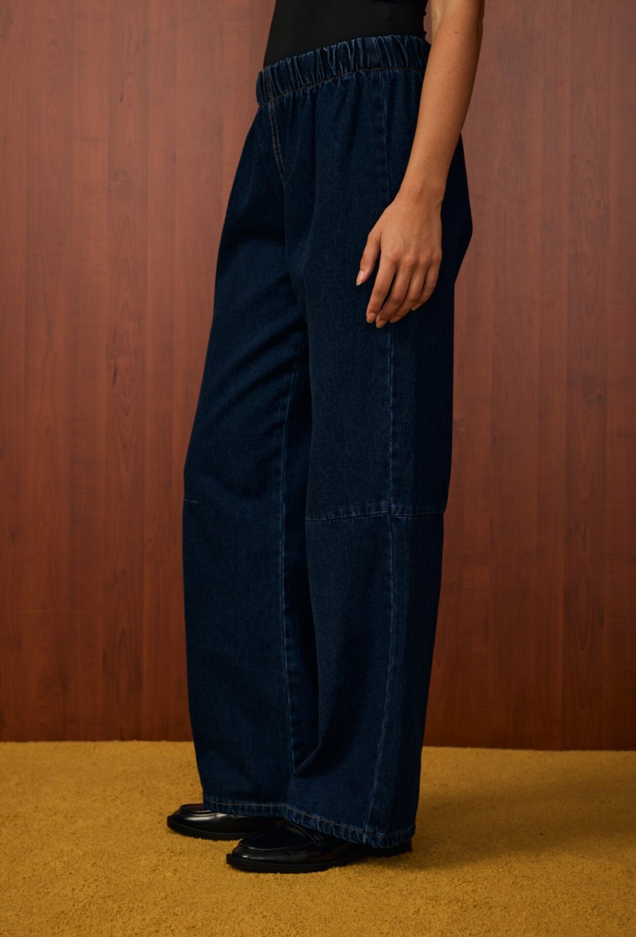 1519 Mara Palazzo Denim Pantolon - Lacivert