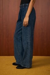 1519 Mara Palazzo Denim Pantolon - Mavi