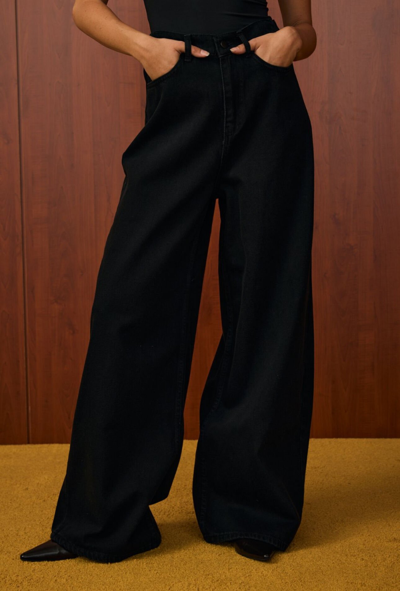 1564 Salaş Denim Pantolon - Siyah